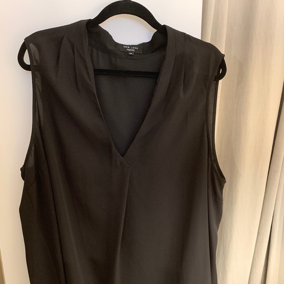 New Look Inspire Black V-Neck Plus Sz 24 - Picture 2 of 6